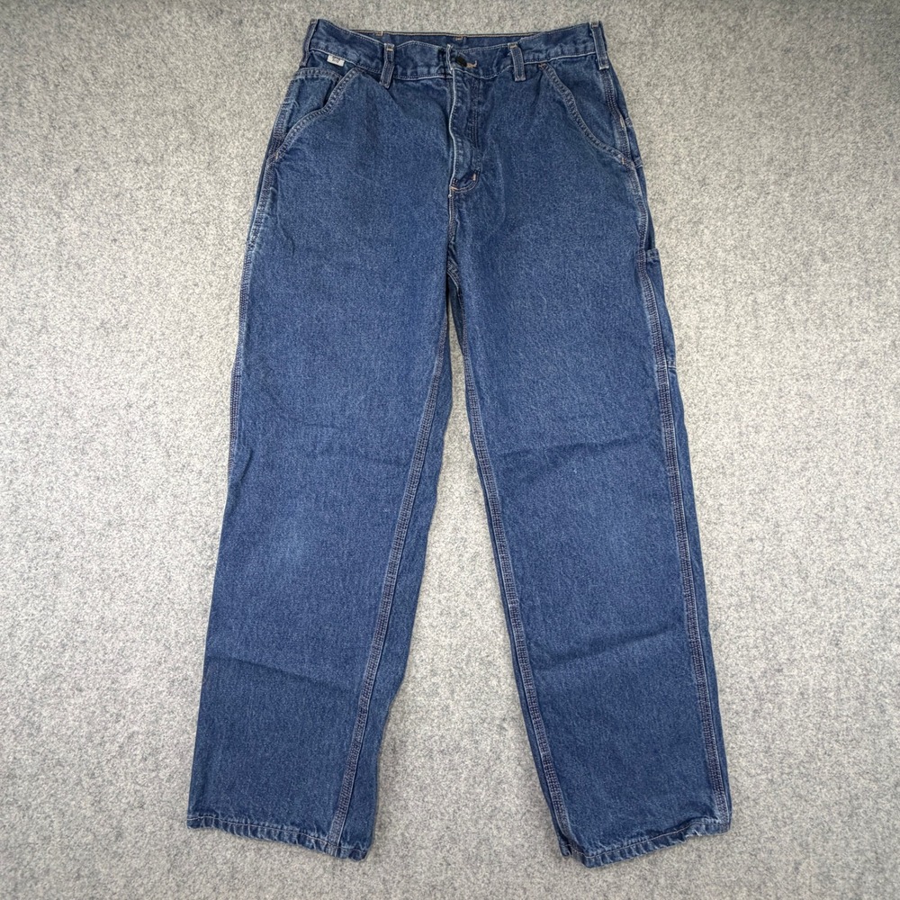Carhartt FR Flame Resistant Denim Work Pants Mens 33x32 Blue Original Fit FRB13